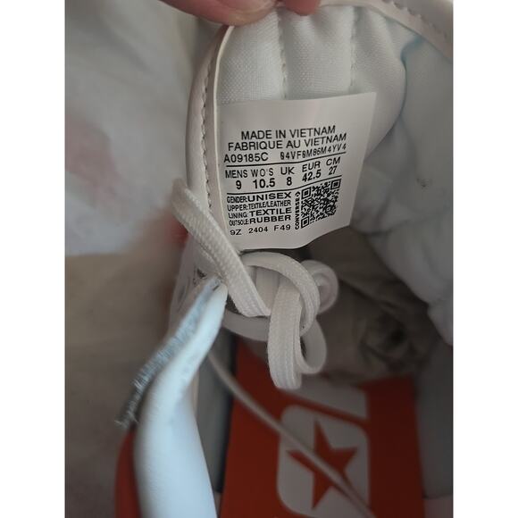 Converse CONS Fastbreak Pro Mid White Orange Sneakers A09185C Men\'s Size 9 main image 5